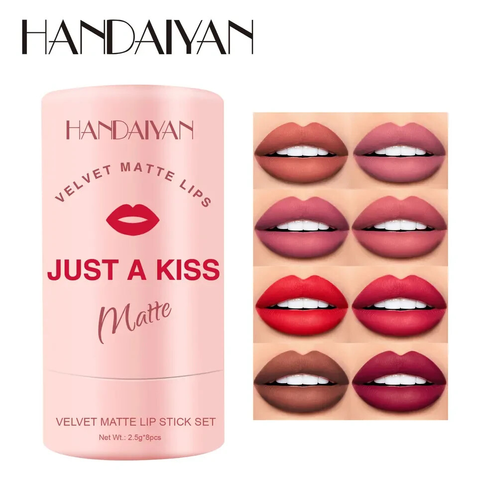Handaiyan Matte Velvet Long Lasting Lipstick 8 Colours In Set